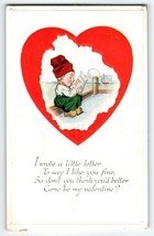 Valentine Postcard Dutch Child Broken Heart Embossed Fairman Pink Of Per... - £10.06 GBP