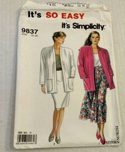 Vintage Sewing Pattern Simplicity 9837 Jacket and Pleated Straight Skirt - £3.06 GBP