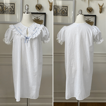 Vintage 70s Glencraft Nightgown Union Label White Swiss Dot Embroidery K... - $25.92