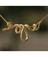 Golden Winding Snake Pendant Alloy Necklace Chain Women Fashion Jewelry - $11.89