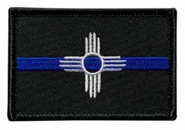 New Mexico State Flag Thin Blue Line Patch (Iron on Sew on - 3.0 X 2.0 NM1) - £4.80 GBP