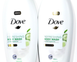 2 Bottles Dove Refreshing Body Wash Cucumber Green Tea Quarter Moisturizing - £26.93 GBP
