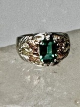 Black Hills Gold ring size 5.75 green leaves sterling silver band  women girls - £132.94 GBP