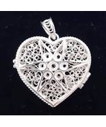 Heart Shaped Silver Filigree Locket Pendant from Macedonia, &quot;Splendid Fa... - $6,800.12 MXN