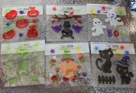 Halloween Gel Window Cling Stickers 6 Sets New In Packages - £8.70 GBP