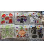 Halloween Gel Window Cling Stickers 6 Sets New In Packages - $207.30 MXN
