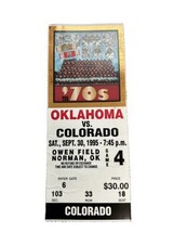 1995 Oklahoma Sooners Colorado Buffaloes Football Ticket Stub Norman Car... - £11.99 GBP