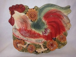 Rare Susan Winget Ceramic Rooster Shaped Serving Dish Certified International - $24.95