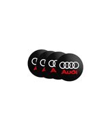 4PCS 56mm Black/Red sign Audi Wheel Center Cap Stickers  Hub Cover Badge... - $27.78