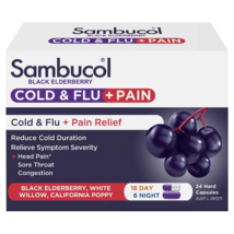 Sambucol Cold &amp; Flu + Pain Relief 24 Capsules - £70.83 GBP
