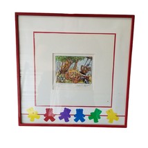 Vintage Picture TEDDY BEARS Picnic Framed SIGNED &amp; Numbered 17/25  12&quot; x 12” - £39.95 GBP