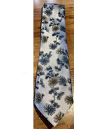 Vintage Wils Copenhagen Blue Silver Floral Polyester Men&#39;s Neck Tie Embr... - $67.70 CAD