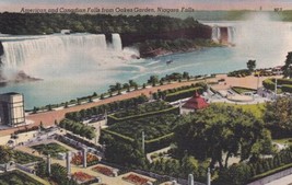 American and Canadian Falls Oakes Garden Niagara New York NY Postcard C46 - £2.39 GBP