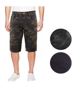 Men&#39;s Premium Stretch Cotton Blend Army Camouflage Casual Denim Jean Shorts - $51.20 CAD