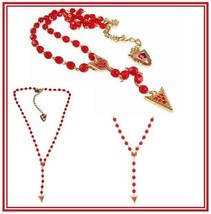 Disney Couture Pocahontas Red Bead ROSARY/SWAROVSKI Necklace**Gorgeous!**New! - £40.17 GBP