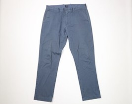 J Crew Mens 34x32 Faded The Sutton Flat Front Chino Pants Blue Cotton AS IS - $24.70