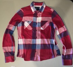 American Eagle Outfitters Button Down Long Sleeve Shirt Women’s 8 Red,Wh... - $19.80