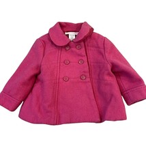 Janie and Jack Girls Pink Wool Blend Double-Breasted Coat 6-12 Months - $24.00