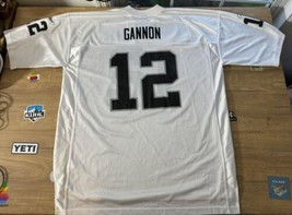 VINTAGE Rich Gannon Oakland Raiders Football Jersey White Reebok Adult 2XL Mesh - $49.49