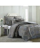 Charisma Emporio Geometric 7P Queen comforter shams bedskirt Pillow Grey... - $393.83 CAD