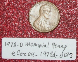 1978 D Memorial Penny Filled &#39;D&#39; &amp; Rim Strike Errors; Rare Old Coin Money - £35.00 GBP