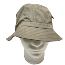 Baumwolle Cotton Unisex Bucket Hat Kahki Green with Pockets on Sides 59cm - $10.87