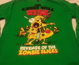 Old Navy Boys Thermal Shirt L 10/12 Green Revenge of the Zombie Slice Kids - $9.98
