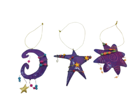 Encore Group Metal Christmas Ornaments Stars Beaded 25663 - £9.33 GBP
