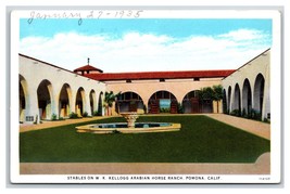 Kellogg Arabian Horse Ranch Stables Pomona California CA UNP WB Postcard G18 - £3.08 GBP