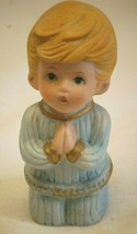 Homco Little Boy Kneeling Praying 5211 Bisque Figurine Curio Cabinet Vin... - $12.86