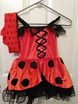 Girls Branded Ladybug Fabric Crinoline Dress Costume With Leotards ~ Size 6X - £11.86 GBP