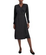 MSRP $100 Alfani Faux-Wrap Dress Black Size 6 - $47.28 CAD