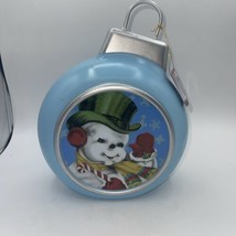 Mr Christmas Blow Mold Snowman Blue Ornament Table Top Light Up Decor 11X9” - $25.84