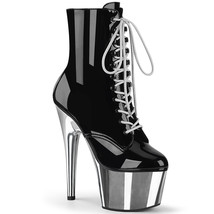 PLEASER ADORE-1020 Women&#39;s 7&quot; Heel Platform Lace-Up Front Ankle Side Zip Boots - £80.63 GBP