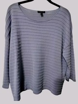 Eileen Fisher Pl Purple Crop Top Womens Ottoman Rib Knit Shirt Tencel - £27.40 GBP