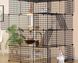 Large Crate Cat Cage Detachable Metal Wire Enclosure w 2 Ladders Kennels... - £110.58 GBP