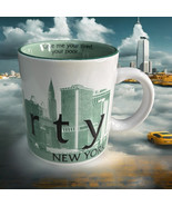 Statue Of Liberty New York Souvenir Coffee Cup Mug- Green White Skyscrap... - $180.65 MXN