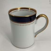 Fitz &amp; Floyd Starburst Individual 3 7/8 &quot; Mug Cobalt Blue Band Gold Flar... - £19.41 GBP