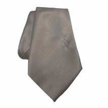 BRAND Q Mens Silver Necktie Tie 100% Satin Designed From Italy Has Flaw - $6.80