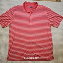 Greg Norman Play Dry Mens XL TG Polo Multi Striped Dark Pink Split Sides - £5.69 GBP