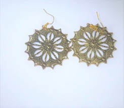 Earrings Pierced Drop Dangle Gold Tone w/Fish Hooks New Handmade - $3.50