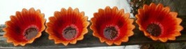 ~~ Beautiful Orange/Red/Brown Sunflower Ceramic Bowls ~~ ~~ Set of 4 ~~ ~~ NEW - £24.12 GBP
