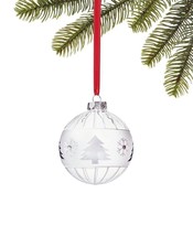 Holiday Lane Round Clear Snow Daze Snowflake and Tree Ball Ornament C210446 - $14.80