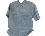 Wrangler Wranchwear Shirt Mens XL Blue Pearl Snap Farm &amp; Ranch - £9.52 GBP