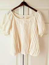 If By Wish Ivory Women&#39;s 100% Cotton Puffy Shirt Top Made In Thailand - £15.42 GBP