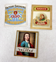 Lot of 3 Antique Cigar Box Tobacco Labels Dante Jean Valjean Factory Smo... - $14.36