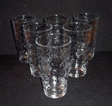 Vtg 6 HTF Libbey Rock Sharpe Fancy Water/Mixed Drink Glasses~Inverted Bubbles - £14.94 GBP