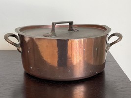 Antique Pereira Francisco Gonzalez 6.5 QT Cookware Copper Pot - $222.75