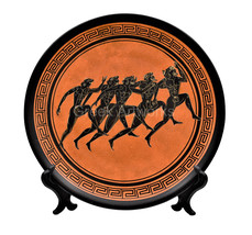 Runners Goddess Athena Plate Ancient Greek Pottery Painting Décor  - £43.91 GBP