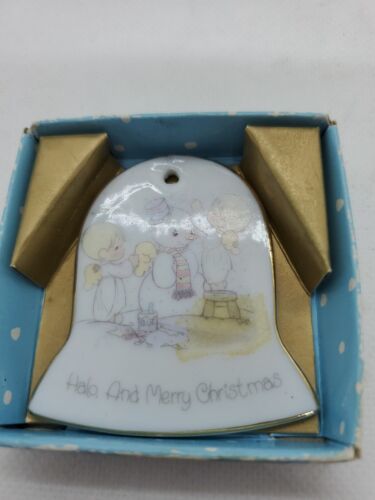 Precious Moments "Halo and Merry Christmas" 1986 208264 Bell Shaped Ornament  - $5.45